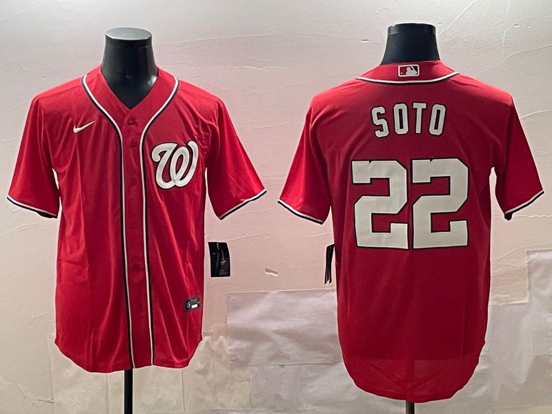 Men Washington Nationals #22 Soto Red Game 2025 Nike MLB Jersey style 1->washington nationals->MLB Jersey